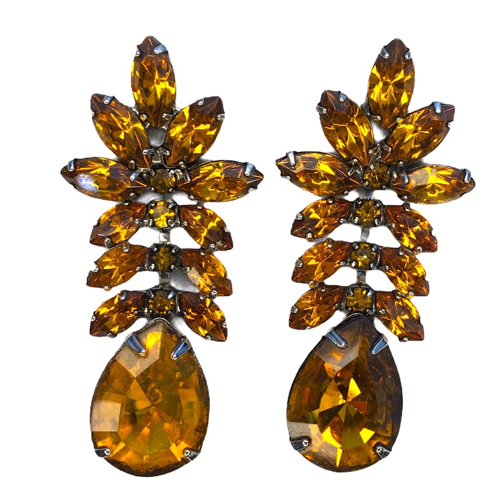 Tom Binns Earrings Orange Crystal